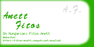 anett fitos business card